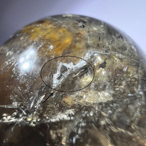 Smoky Quartz Crystal Sphere Marble (#12) IMPERFECT - Picture 3 of 11